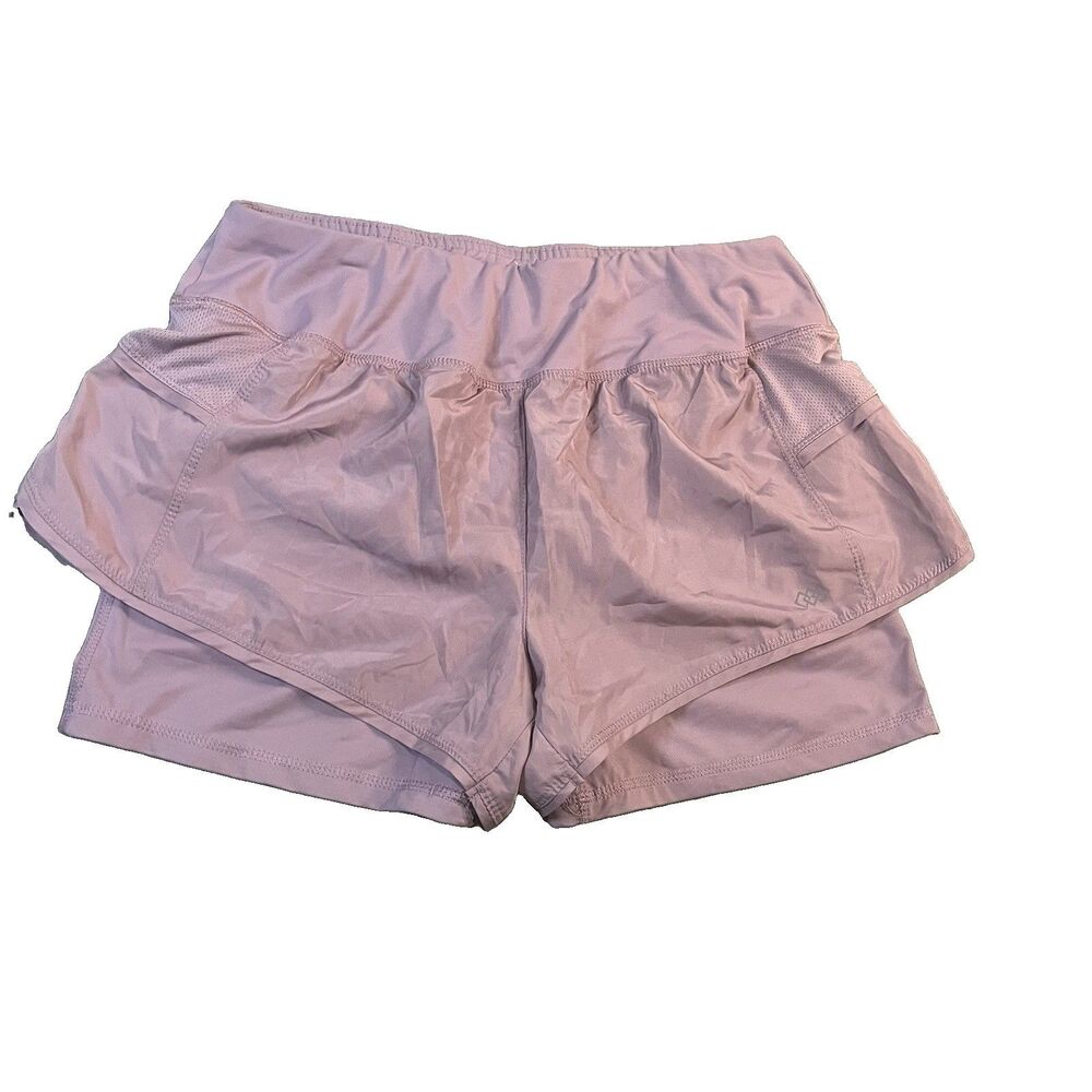 LEG3ND Women's Athletic Shorts Purple Brief Lined Stretch Activewear Size L